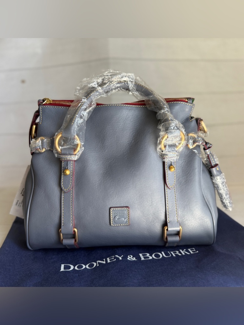Dooney and Bourke Small Florentine Satchel in Steel Blue